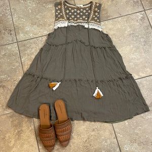 Entro Green Boho Dress